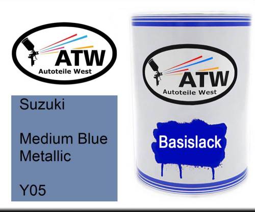 Suzuki, Medium Blue Metallic, Y05: 500ml Lackdose, von ATW Autoteile West.